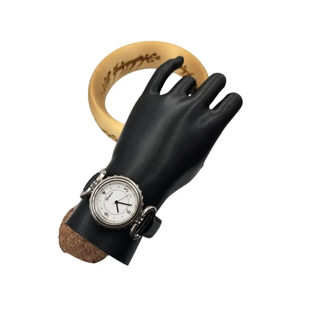Brighton Cologne Watch, Silver-Tone Case, Leather Band